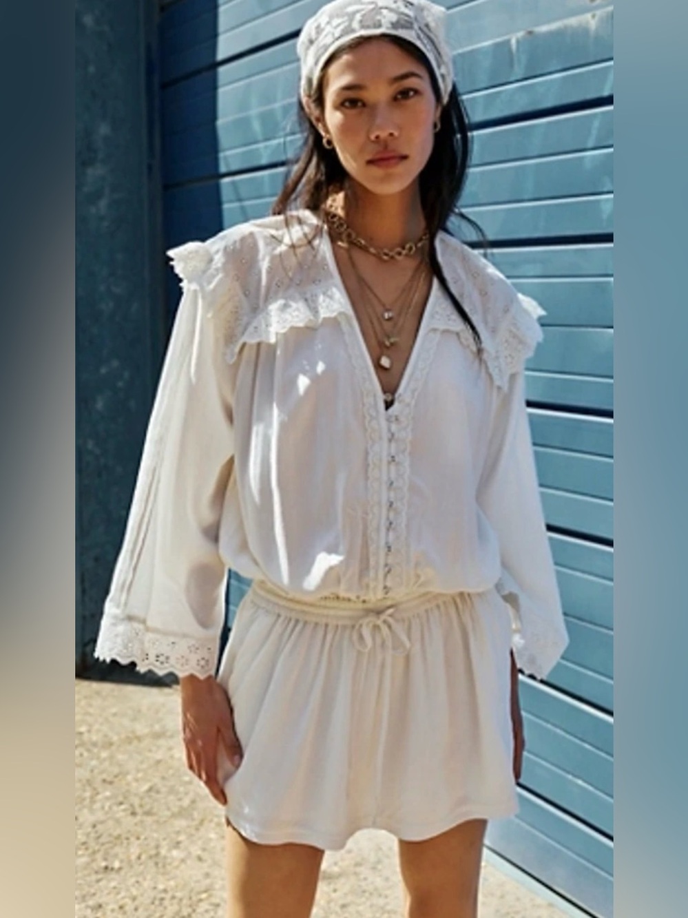 Free People Happy All The Time Tunic/ MiniDress in Clean Ivory